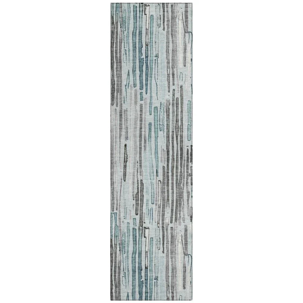 LOOMLAN Rugs Caelira Teal Washable Indoor-Outdoor Rug