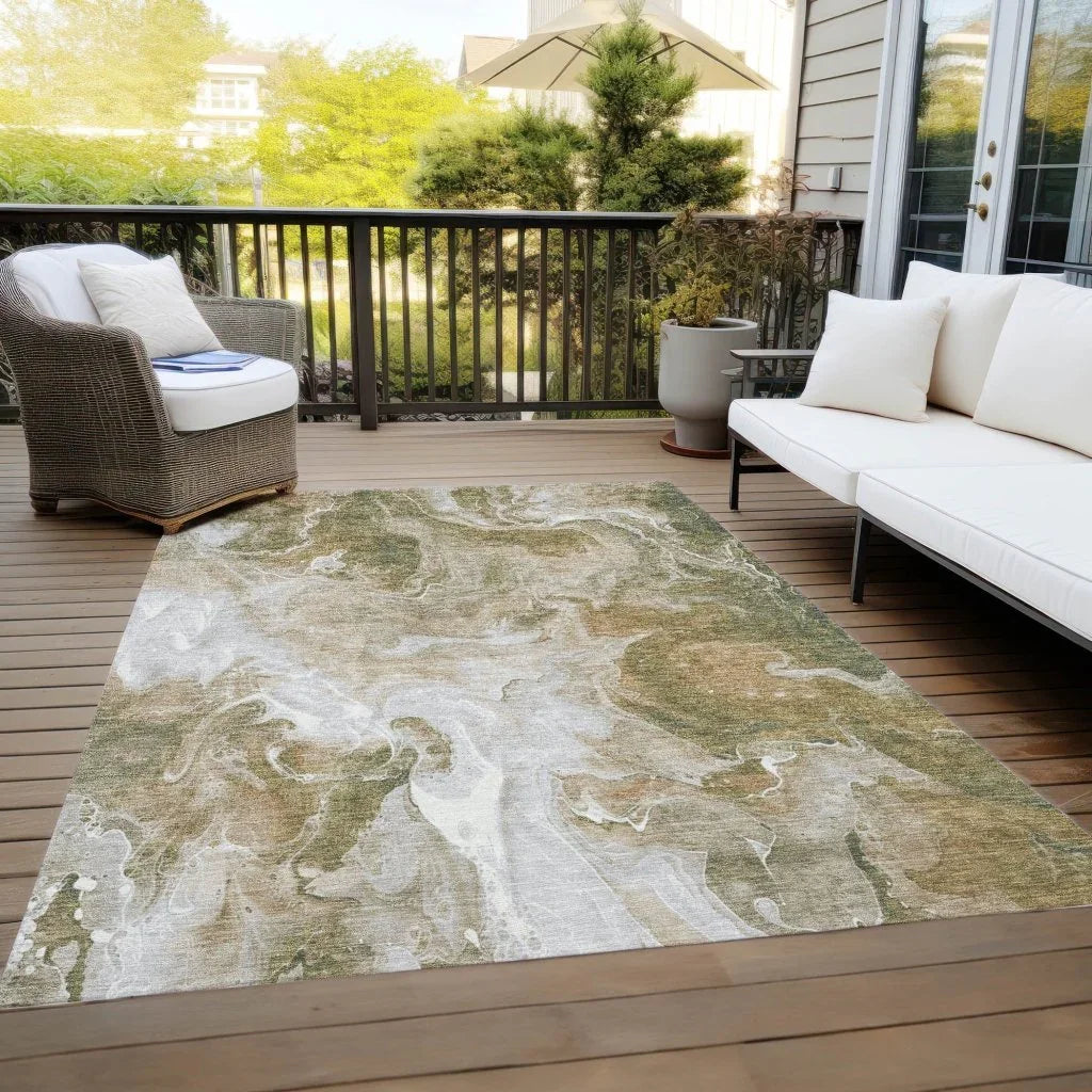 LOOMLAN Rugs Caelor Brown Washable Indoor-Outdoor Rug