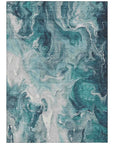 LOOMLAN Rugs Caelor Teal Washable Indoor-Outdoor Rug