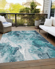 LOOMLAN Rugs Caelor Teal Washable Indoor-Outdoor Rug