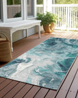 LOOMLAN Rugs Caelor Teal Washable Indoor-Outdoor Rug