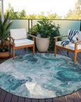 LOOMLAN Rugs Caelor Teal Washable Indoor-Outdoor Rug