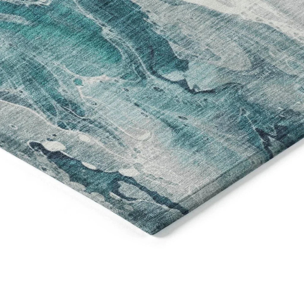 LOOMLAN Rugs Caelor Teal Washable Indoor-Outdoor Rug