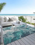 LOOMLAN Rugs Caelor Teal Washable Indoor-Outdoor Rug