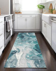LOOMLAN Rugs Caelor Teal Washable Indoor-Outdoor Rug