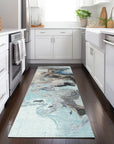 LOOMLAN Rugs Caelora Teal Washable Indoor-Outdoor Rug