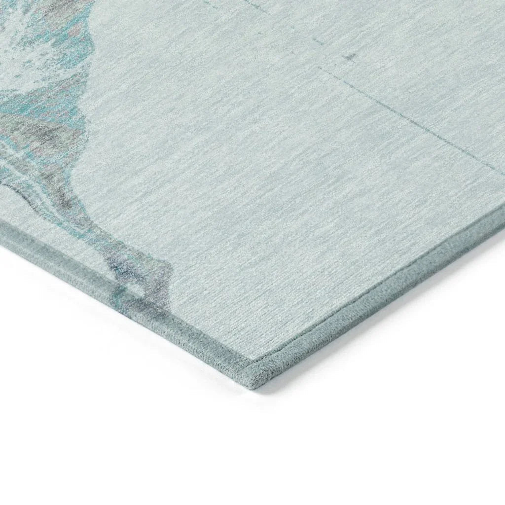LOOMLAN Rugs Caelora Teal Washable Indoor-Outdoor Rug