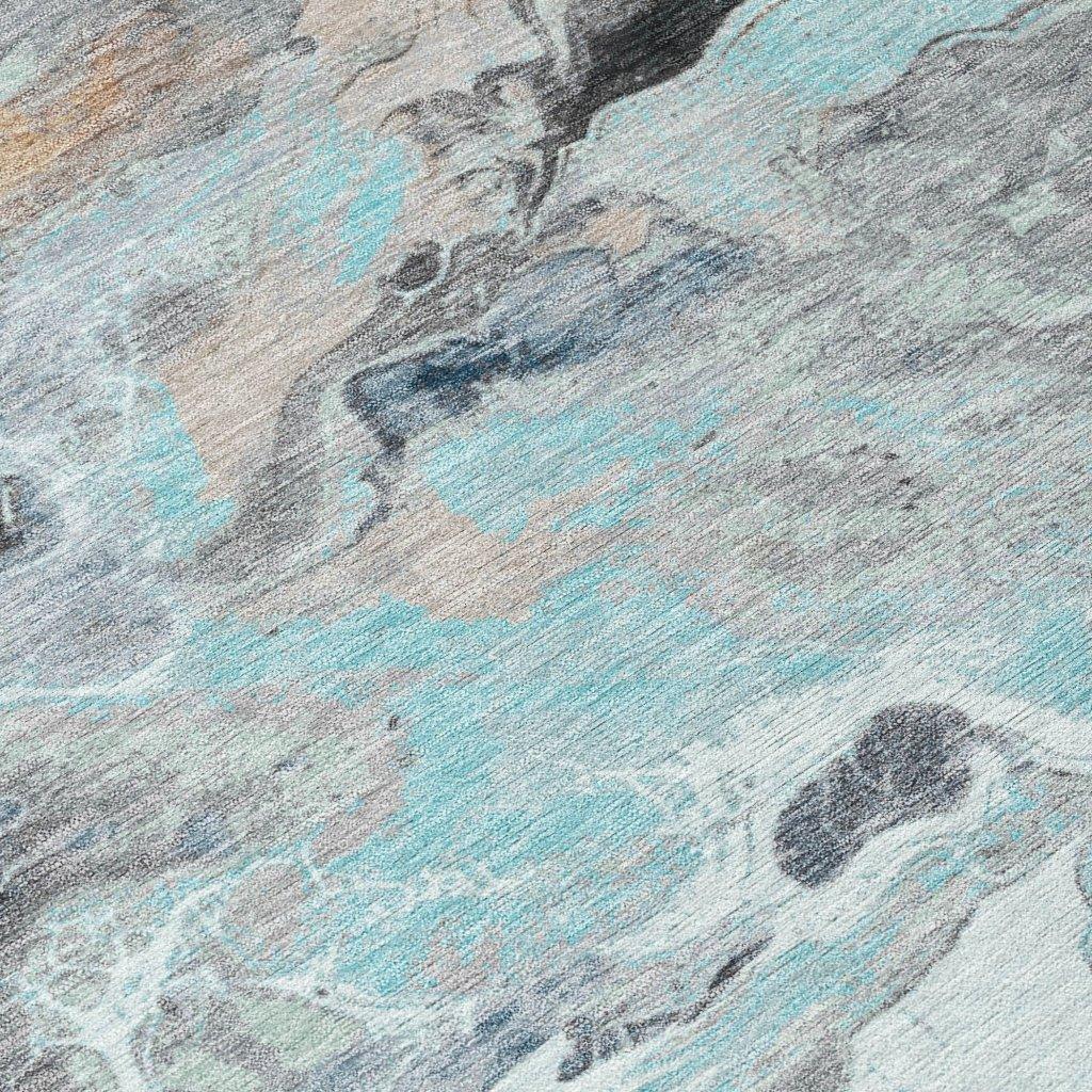 LOOMLAN Rugs Caelora Teal Washable Indoor-Outdoor Rug