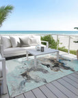 LOOMLAN Rugs Caelora Teal Washable Indoor-Outdoor Rug
