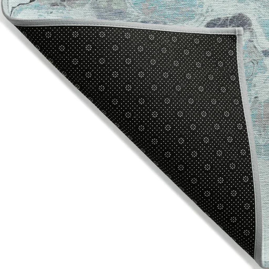 LOOMLAN Rugs Caelora Teal Washable Indoor-Outdoor Rug