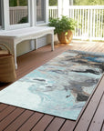 LOOMLAN Rugs Caelora Teal Washable Indoor-Outdoor Rug