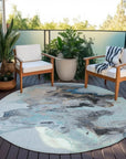 LOOMLAN Rugs Caelora Teal Washable Indoor-Outdoor Rug
