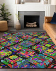 LOOMLAN Rugs Caeluma Black Washable Indoor-Outdoor Rug