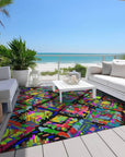 LOOMLAN Rugs Caeluma Black Washable Indoor-Outdoor Rug