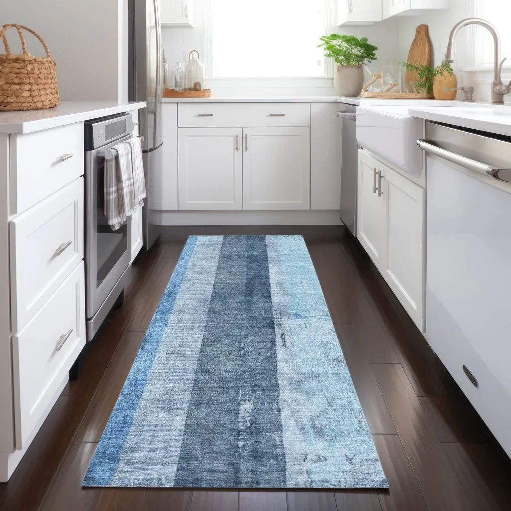 LOOMLAN Rugs Caelyn Blue Washable Indoor-Outdoor Rug