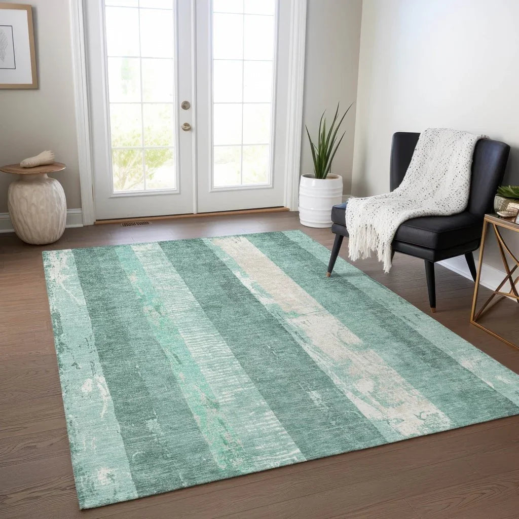 LOOMLAN Rugs Caelyn Seafoam Washable Indoor-Outdoor Rug
