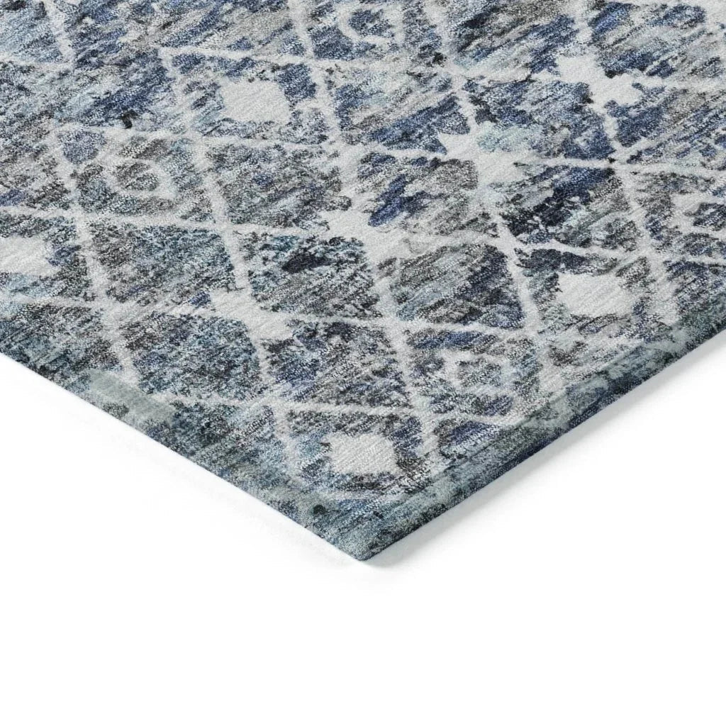 LOOMLAN Rugs Calandria Blue Washable Indoor-Outdoor Rug