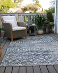 LOOMLAN Rugs Calandria Blue Washable Indoor-Outdoor Rug