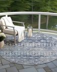 LOOMLAN Rugs Calandria Blue Washable Indoor-Outdoor Rug