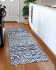 LOOMLAN Rugs Calandria Blue Washable Indoor-Outdoor Rug