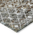 LOOMLAN Rugs Calandria Brown Washable Indoor-Outdoor Rug