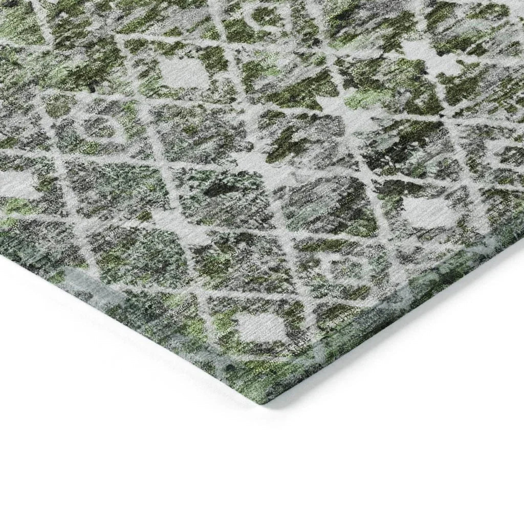 LOOMLAN Rugs Calandria Green Washable Indoor-Outdoor Rug