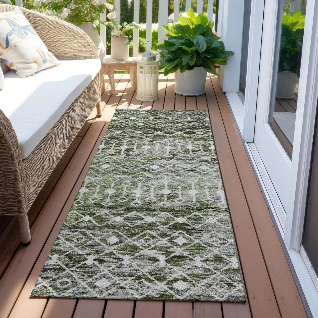 LOOMLAN Rugs Calandria Green Washable Indoor-Outdoor Rug