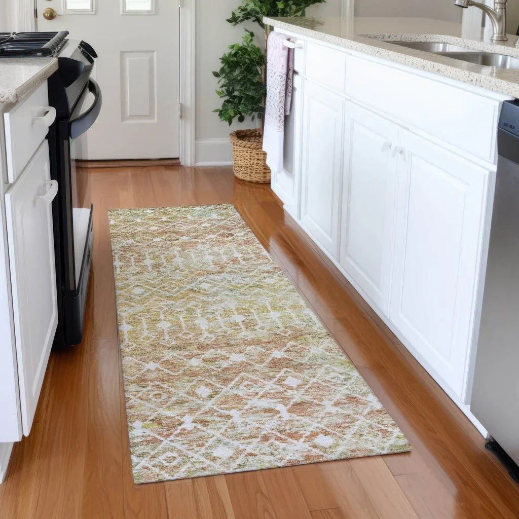 LOOMLAN Rugs Calandria Orange Washable Indoor-Outdoor Rug