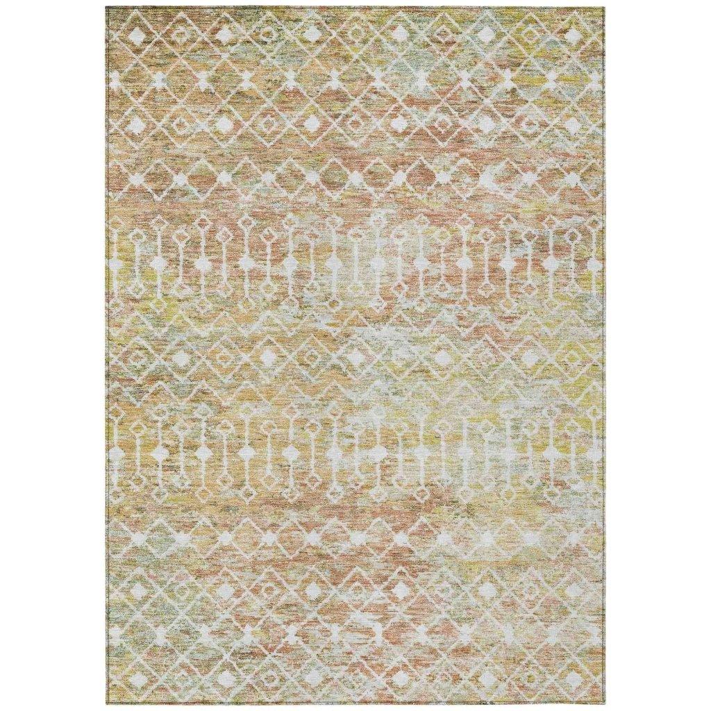 LOOMLAN Rugs Calandria Orange Washable Indoor-Outdoor Rug