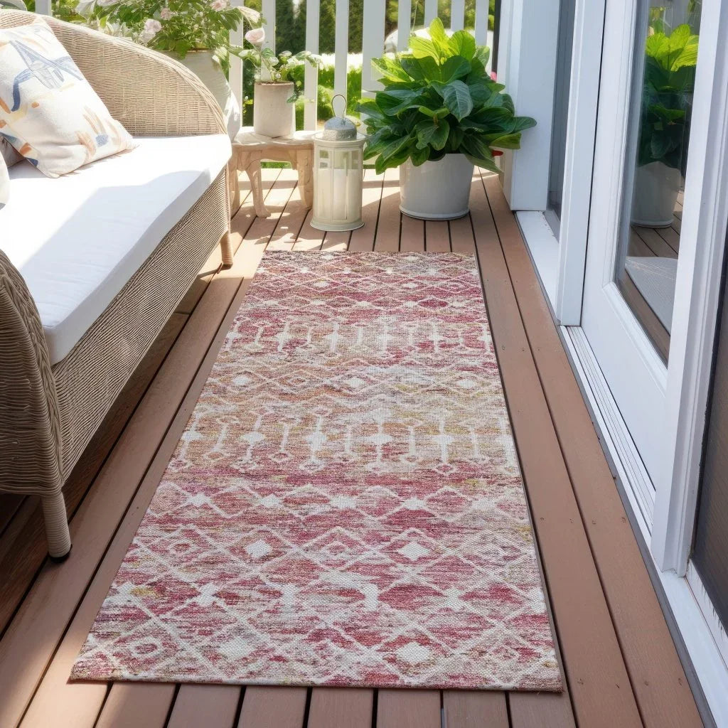 LOOMLAN Rugs Calandria Pink Washable Indoor-Outdoor Rug