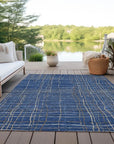 LOOMLAN Rugs Calista Blue Washable Indoor-Outdoor Rug