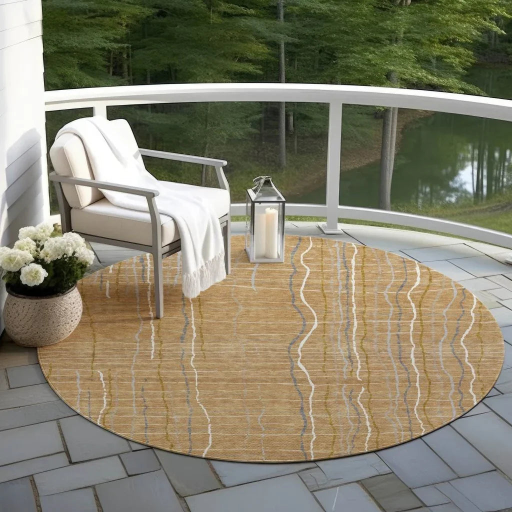 LOOMLAN Rugs Calista Gold Washable Indoor-Outdoor Rug
