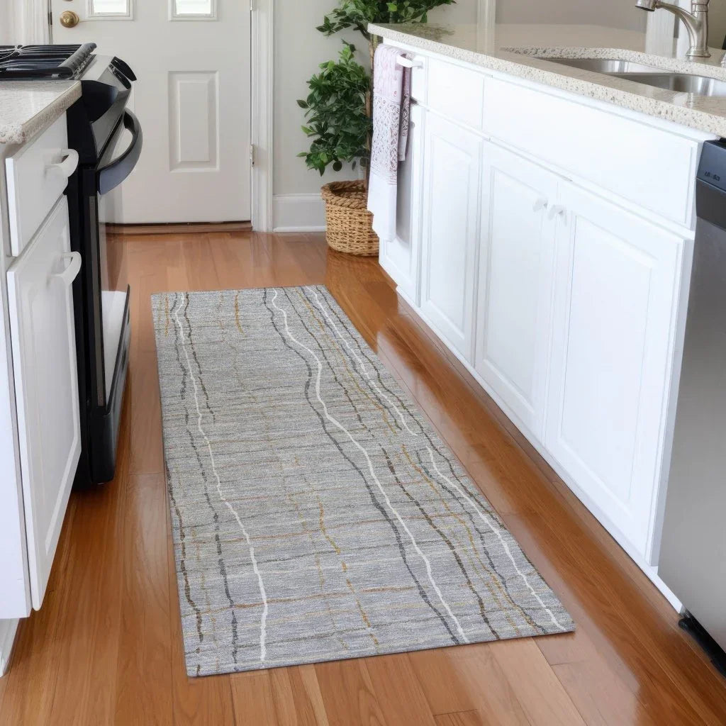 LOOMLAN Rugs Calista Gray Washable Indoor-Outdoor Rug