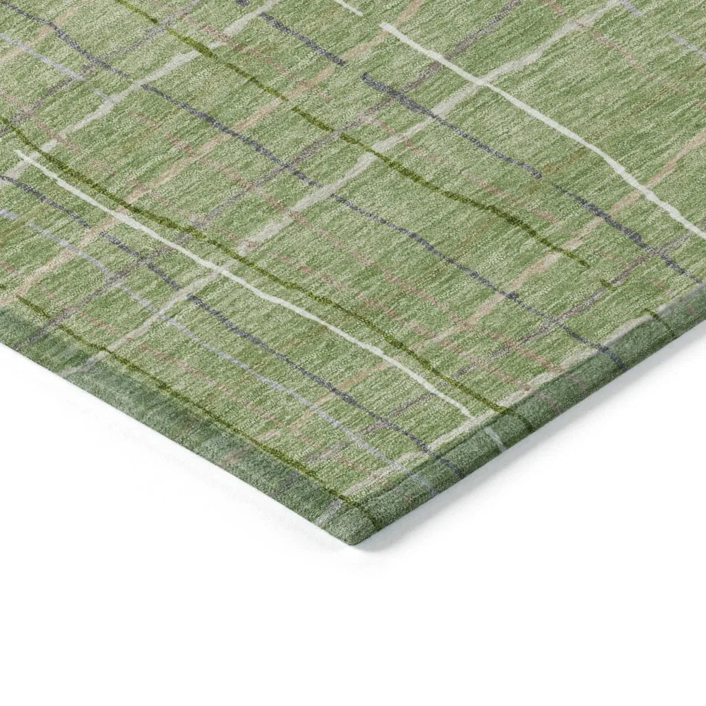 LOOMLAN Rugs Calista Green Washable Indoor-Outdoor Rug
