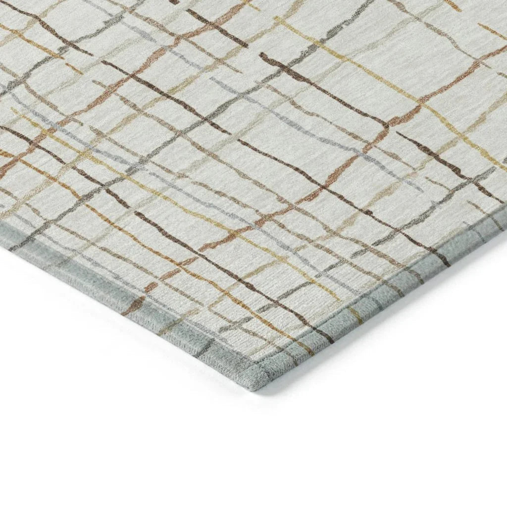LOOMLAN Rugs Calista Ivory Washable Indoor-Outdoor Rug