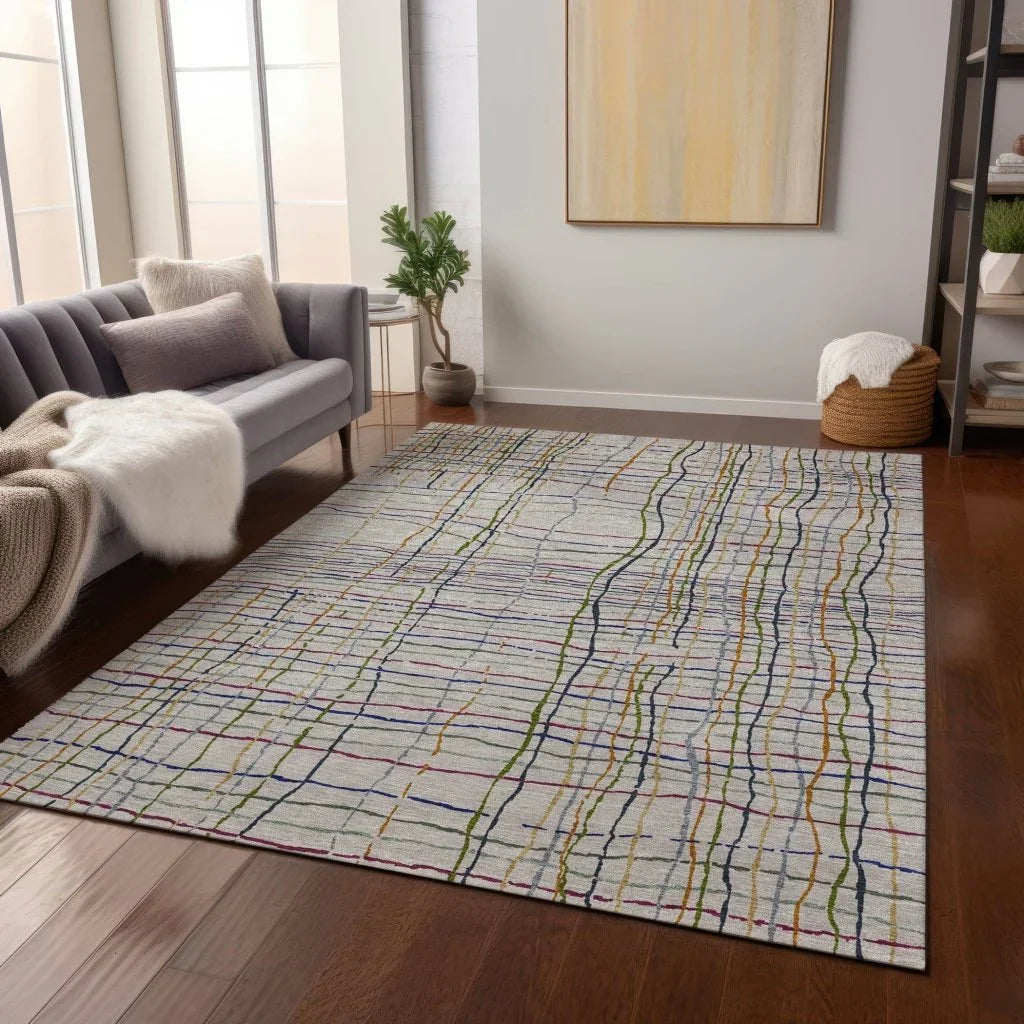 LOOMLAN Rugs Calista Putty Washable Indoor-Outdoor Rug