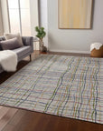 LOOMLAN Rugs Calista Putty Washable Indoor-Outdoor Rug