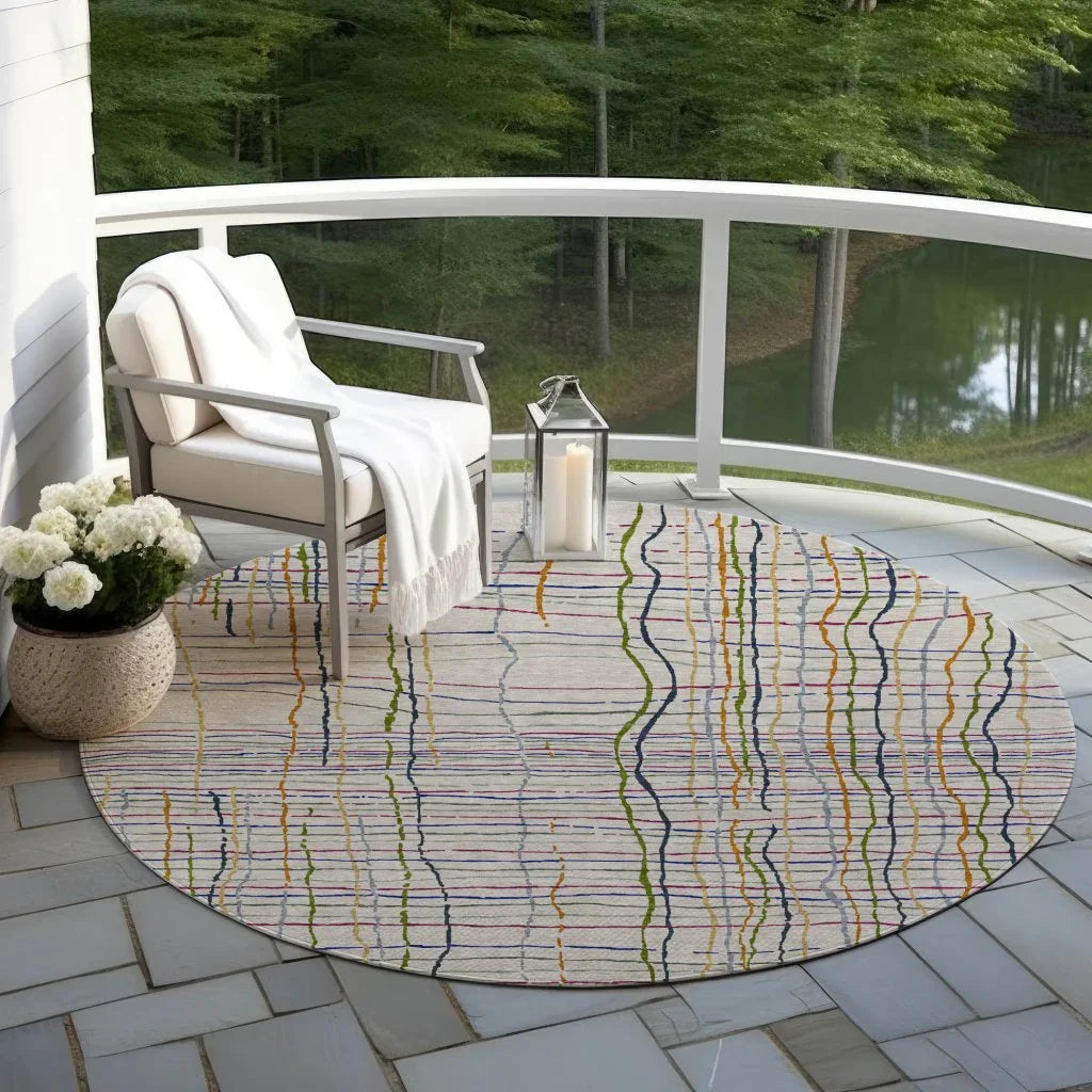 LOOMLAN Rugs Calista Putty Washable Indoor-Outdoor Rug