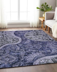 LOOMLAN Rugs Carmina Blue Washable Indoor-Outdoor Rug