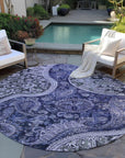 LOOMLAN Rugs Carmina Blue Washable Indoor-Outdoor Rug