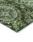 LOOMLAN Rugs Carmina Green Washable Indoor-Outdoor Rug