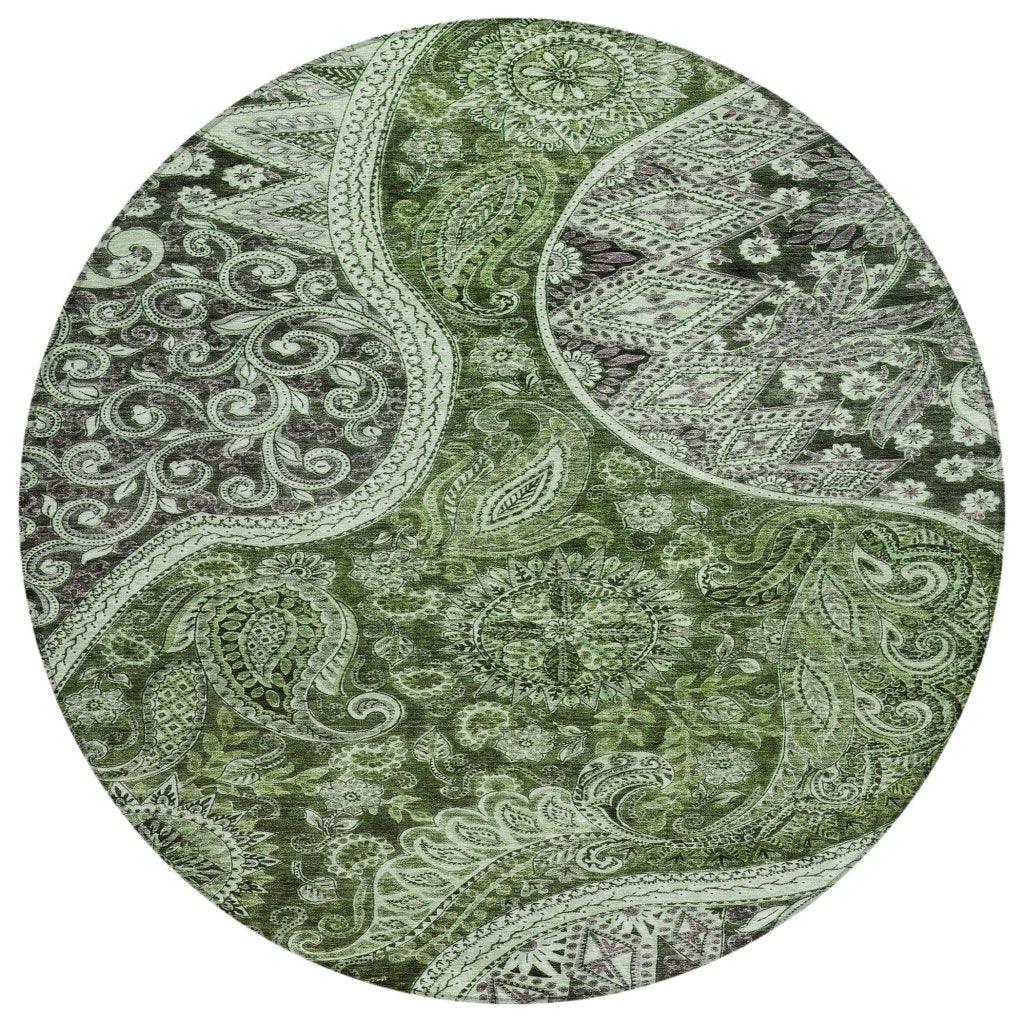 LOOMLAN Rugs Carmina Green Washable Indoor-Outdoor Rug