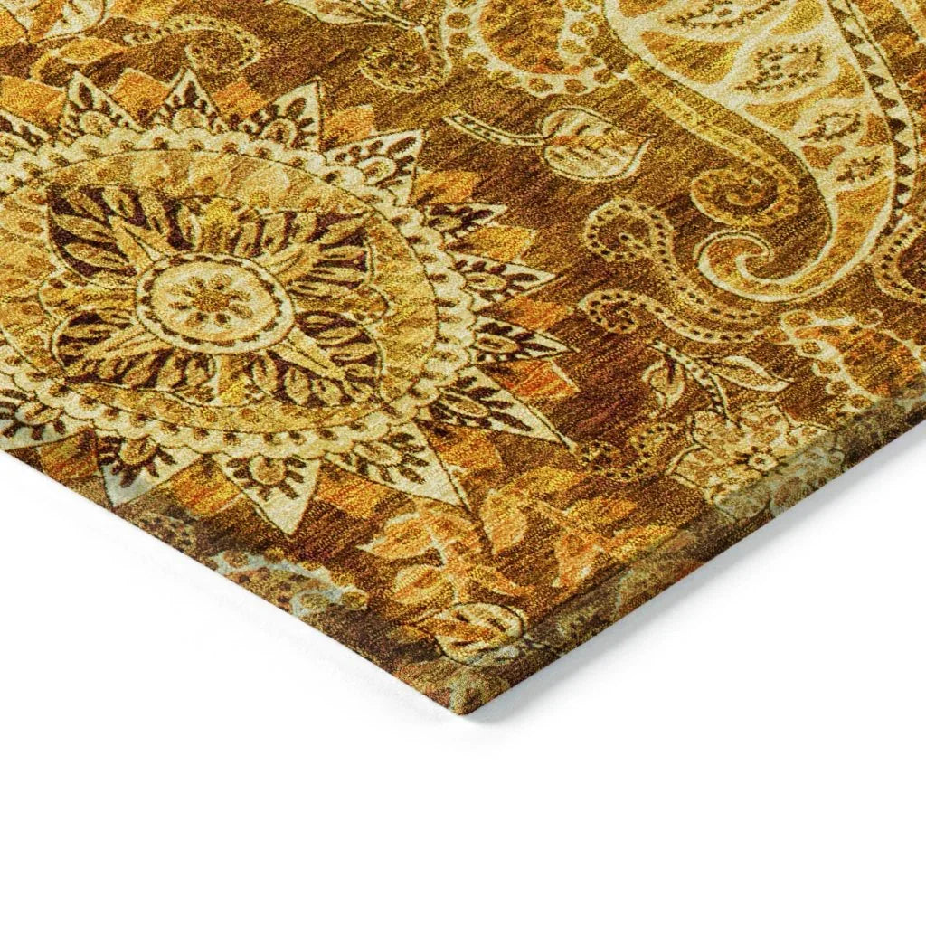 LOOMLAN Rugs Carmina Orange Washable Indoor-Outdoor Rug