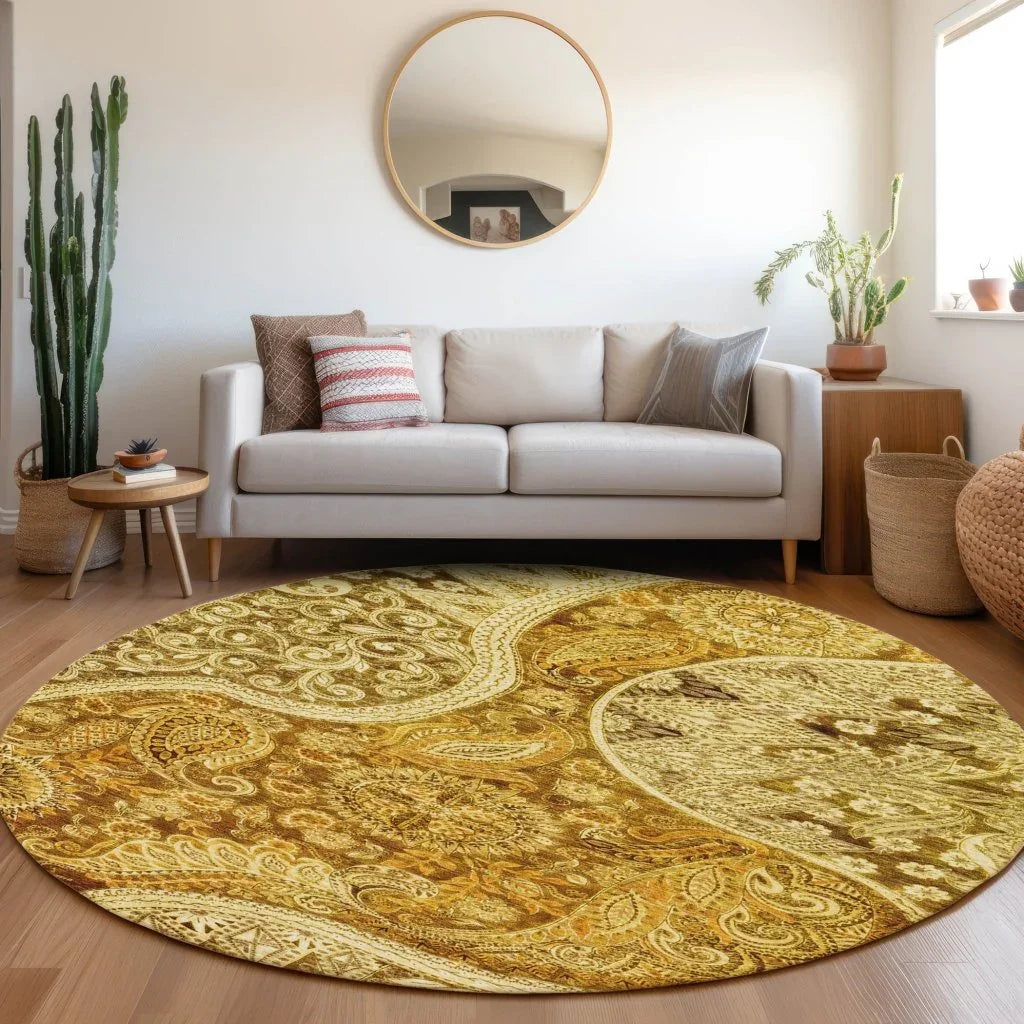 LOOMLAN Rugs Carmina Orange Washable Indoor-Outdoor Rug