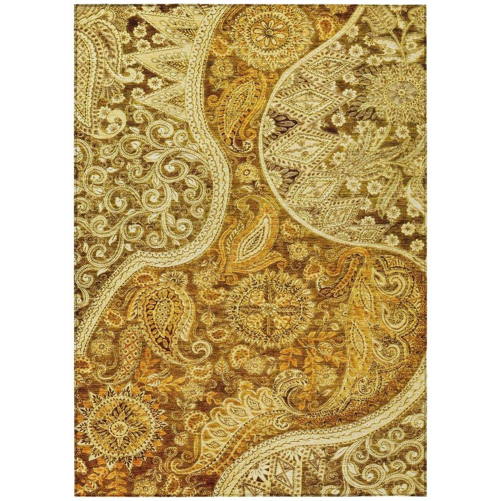 LOOMLAN Rugs Carmina Orange Washable Indoor-Outdoor Rug