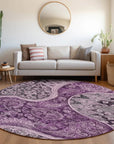 LOOMLAN Rugs Carmina Purple Washable Indoor-Outdoor Rug