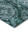 LOOMLAN Rugs Carmina Teal Washable Indoor-Outdoor Rug