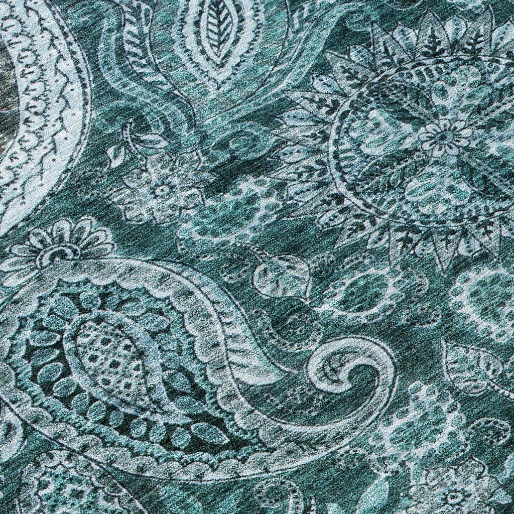 LOOMLAN Rugs Carmina Teal Washable Indoor-Outdoor Rug