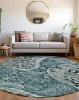 LOOMLAN Rugs Carmina Teal Washable Indoor-Outdoor Rug