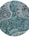 LOOMLAN Rugs Carmina Teal Washable Indoor-Outdoor Rug